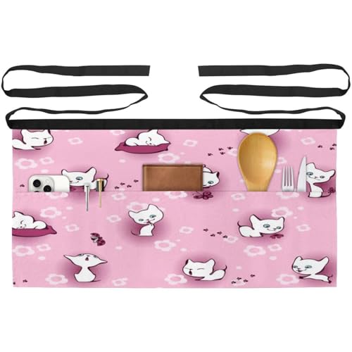 Tablier de cuisine court lot de 3 demi-tabliers avec poches pour restaurant et bistrot