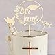 Cake Topper Taufe, Holz Tortendeko, Tortenstecker Kuchen Topper für Junge Mädchen Taufdeko