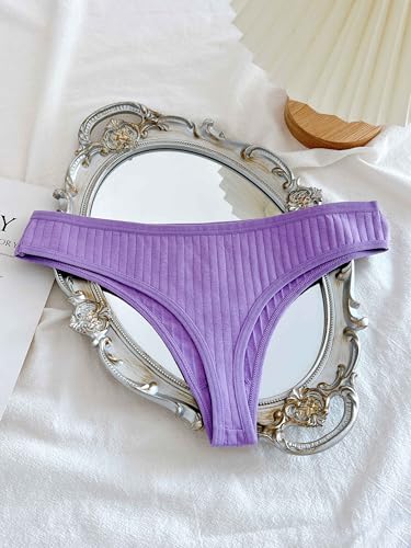 Image of FINETOO Cotton Thongs for Women Soft Low Rise Sexy Thong Ladies Panties Womens Underwear 6 Pack XS-XXXL