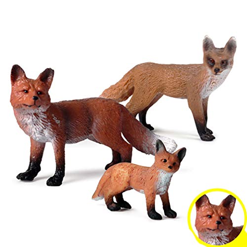STOBOK 3 Peças de Figura de Raposa Bonecos de Raposa Realistas Bonecos de Animais da Selva Safari Br