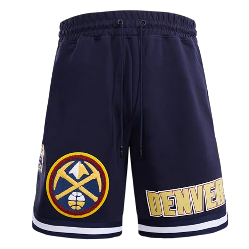 Pro Standard Mens NBA Denver Nuggets Classic Chenille Athletic Short Midnight Navy