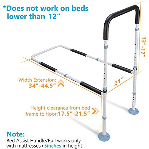 Oasisspace Bed Rail For Seniors, Medical Adjustable Bed Assist Rail Handle And Fall Prevention Safety Hand Guard Grab Bar For Elderly, Handicap - Fit King, Queen, Full, Twin #TOP1