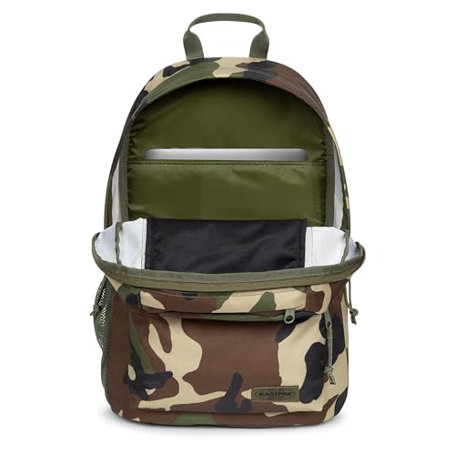 Image of EASTPAK Padded Double - 24L Squared Backpack with Dual Front Pockets, 13 inch Laptop Sleeve, Bottle Holder & Padded Straps, Camo