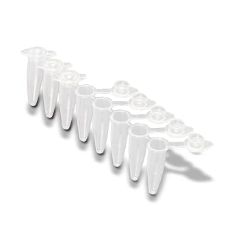 ProAmpTM 0.2mL 8-Strip PCR Tubes w/Caps 0.2ml, Attached Individual Dome Caps
