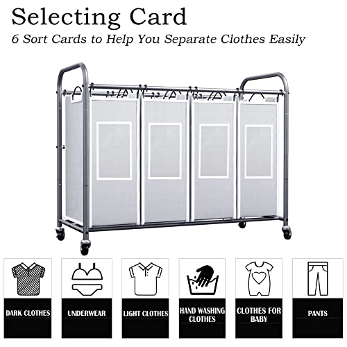 C&Ahome 4-Bag Laundry Sorter Cart thumb #1