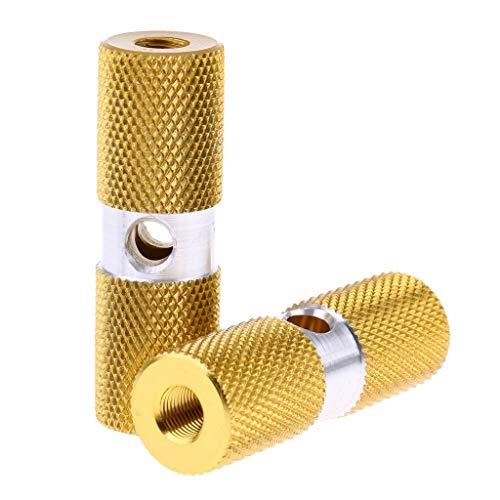 Inzopo Multi-Functional Aluminum Alloy Cycling MTB BMX Front Axle Foot Pegs Cylinder gold comme décrit