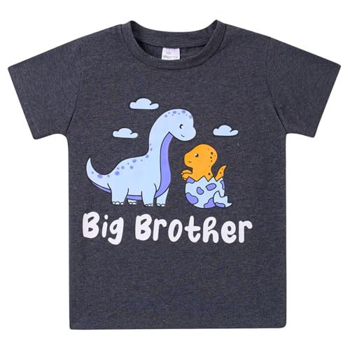 kids4ever Kleinkind Jungen Tshirt Ich Werde Großer Bruder T Shirts Sommer Baumwolle Tee Shirts Niedliches Dinosaurier Druck T Shirt für Jungen 1-2 Jahre