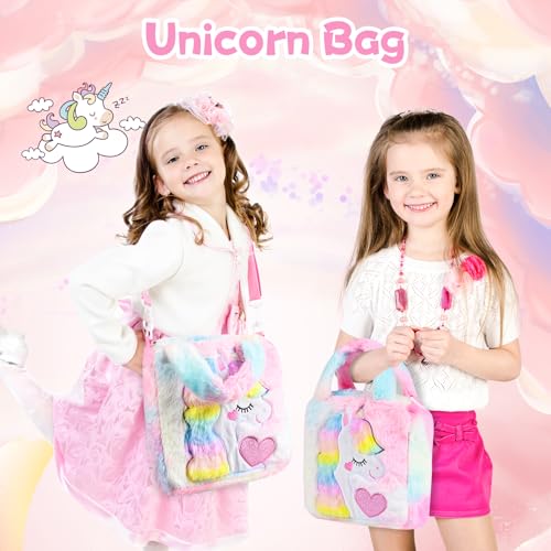 Set De Regalo De Unicornio Para Niñas De 3 A 7 Años – Incluye Peluche, Joyas, Clips, Libro Para Colorear Y Pinceles – Ideal Para Cumpleaños Y Pascua