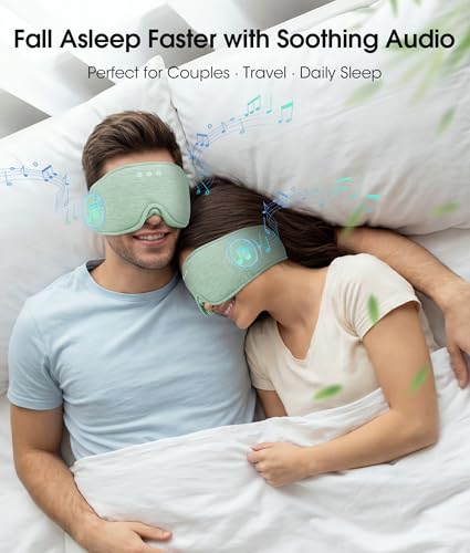 MUSICOZY Bluetooth Sleep Headphones, Wireless Sleep Mask with Bluetooth 5.4, Ultra-Thin Stereo Speakers, 14H Playtime, Comfortable Eye Mask for Side Sleepers, Travel & Relaxation Gifts for Men Women — view 2