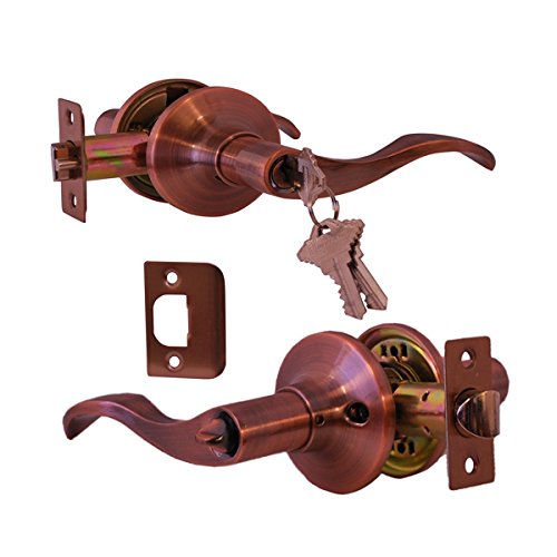 Constructor Prelude Entry Lever Door Lock Handle Set Antique Copper Finish Con-Pre-Ac-Et #TOP10