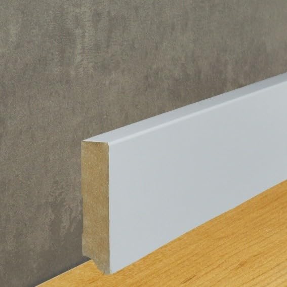 PROVISTON listwa przypodłogowa z płyty MDF, 19 x 80 x 2500 mm, rdzeń MDF, foliowany, kolor biały, do klejenia, klipsów, wkręcania i gwoździ, listwa przypodłogowa firmy PROVISTON 12,5 m | 5 sztuk