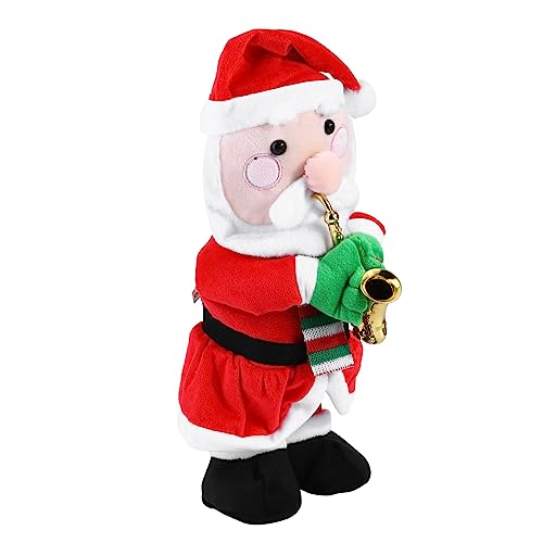 POPETPOP Funny Saxophone Christmas Adornment Santa Claus Toy Electric Xmas Decor