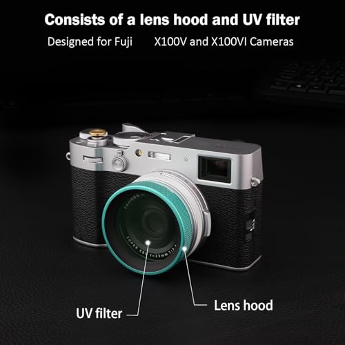 Capuchón para lente y filtro UV multirrecubierto de protección ultravioleta Haoge LUV-X54L en metal para cámaras Fujifilm X100VI y X100V, color verde miniatura 6