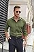 COOFANDY Men's Formal Dress Shirt Wrinkle Free Shirt Regular Fit Stretch Business Casual Shirts Army Green M