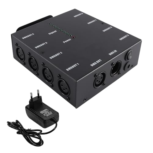 Durlo Répartiteur DMX sans fil, répartiteur optique DMX512 8 voies, amplificateur de signal pour éclairage de scène, console de scène, fête, DJ, club,...
