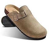 KEMISANT Zuecos para Hombre - Cómodas Pantuflas de Gamuza Tipo Mule, Sandalias, Zapatos Unisex con Plantilla de Corcho...