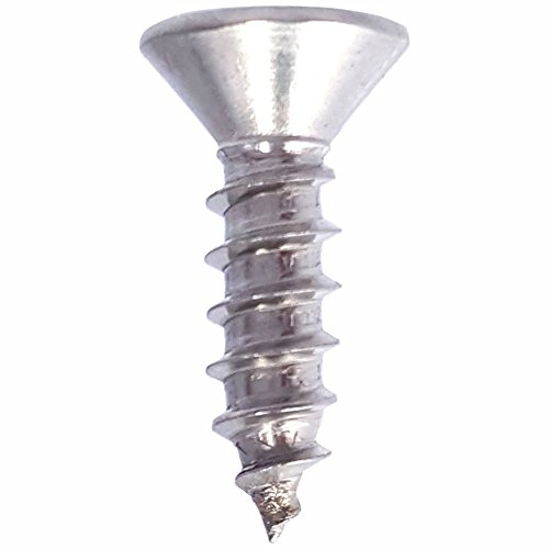 #8 x 5/8" Flat Head Wood Screws, Phillips Drive, Type 316 Marine Grade Stainless Steel, Full Thread, Bright Finish, Quantity 100 By Fastenere