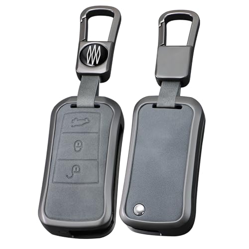 Coque clé Porsche en zinc gris et porte-clés de protection antichoc Type C-3