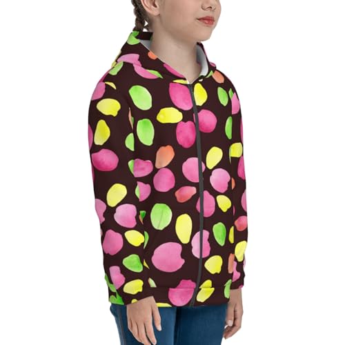 Watercolor Spots Kid Hoodies Boys Zip Up Sweatshirts Girls Pullover with Pocket4
