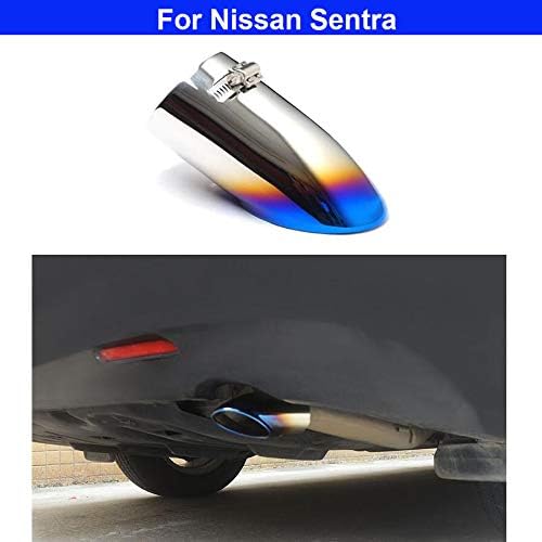 1pcs Blue Stainless Steel Exhaust Tail Rear Muffler Tip Tailpipe Trim For Nissan Sentra 2012 2013 2014 2015 2016 2017 2018 2019 2020 2021 2022 2023 2024