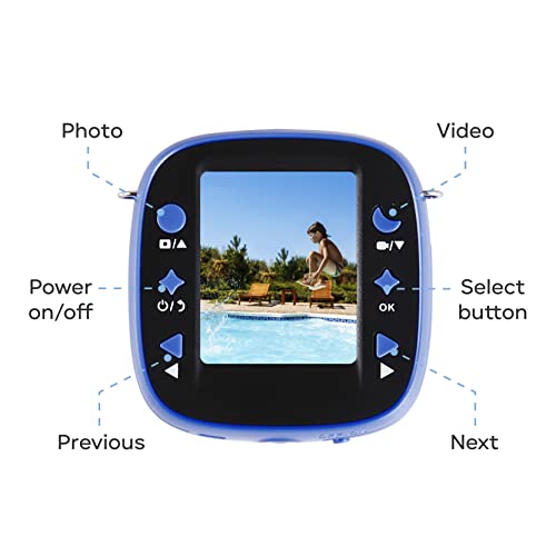 Image of Vivitar Kids Tech - Ultimate Kids Action Camera, Waterproof Digital Action Camera for Kids with 5 MP HD Photo and Video, 2 inch Screen, Microphone, Waterproof case Blue