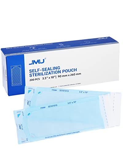 Jmu Self Sealing Sterilization Pouches 3.5" X 10" Autoclave Bags Sterilizer Bags, 200/Box #TOP4
