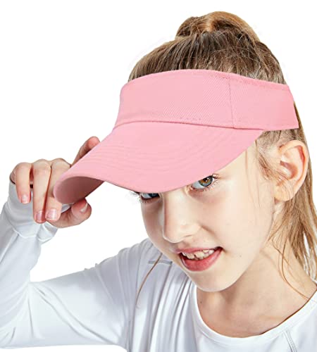 Girls Beach Sun Visors Cotton Golf Sun Hat UV-Shield Protection Athletic Sports Cap Adjustable for 6-12T Kids Unisex