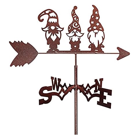 Asffdhley Metal Weathervane Wind Vane Weathercock Outdoor Farm Barn Scene Outdoor Sheds Iron Yard Roof Barns Decoration Yard Indicating Wind direction indicator- Santa Claus Cover