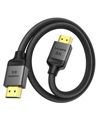 Silkland 4K 120HZ HDMI Cable 0.3M [4K@120Hz 144Hz 8K@60Hz 2K@240Hz] HDMI Lead 48Gbps Upgrade Braided PS5/PS4 HDMI Cable VRR HDR eARC HDCP2.3 Compatible for Xbox Series X/PS5/PS4/TV