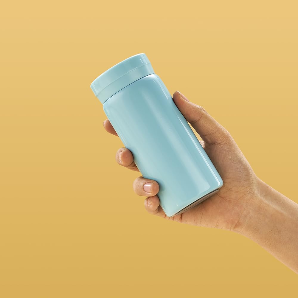 Small Flask, Cute Water Bottle, Vacuum Insulated Flask for Hot & Cold Drink, Keep 12H Hot & 6H Cold (Light Blue, 200ml) - Image 4