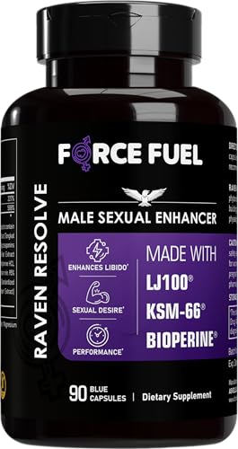 Sex Pills for Men – Last Longer in Bed and Enhance Erection Sensitivity – Includes Lab-Tested LJ100 Tongkat Ali, KSM-66 Ashwagandha & Bioperine – 30 Doses for Men Aged 20-60 – Raven Resolve