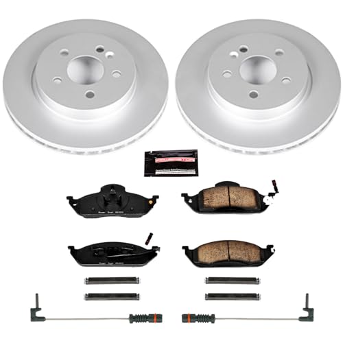 Image of PowerStop Front Brake Kit for Mercedes-Benz ML320 1998-03 |ML350 2003-05 |ML430 1999 - Fully-Coated Disc Rotors with Z23 Carbon-Fiber Ceramic Brake Pads Upgrade, CRK864