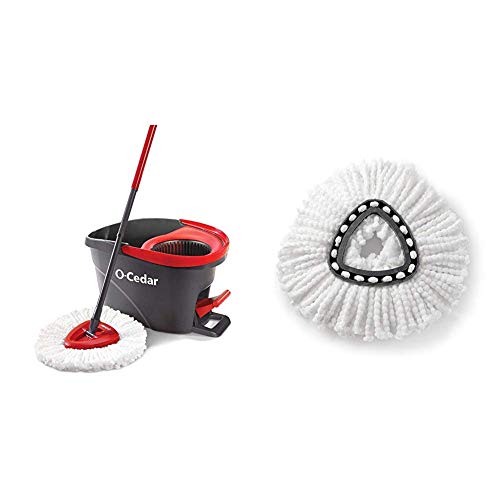 O-Cedar EasyWring Microfiber Spin Mop, Bucket Floor Cleaning System & EasyWring Spin Mop Refill