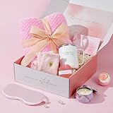 Self Care Gifts Get Well Soon Gift Rose Relaxing Spa Gift Basket Care Package Luxury Flannel Blanket Unique Graduation Mothers Day Birthday Box for Her Wife Best Friend Sister Grandma Daughter Teacher