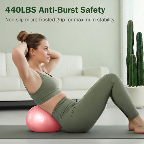 Image of Slim Panda 9 Inch Pilates Ball - Anti-Burst Mini Yoga Ball with Needle Valve Pump - Small Exercise Core Ball for Barre, Stability & Physical Therapy
