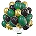 PartyWoo Black Gold and Green Balloons, 60 Pcs 12 Inch Green Balloons, Black Balloons and Gold Balloons, Green Gold Black Balloons for Black Party Decorations, Green Birthday Decorations