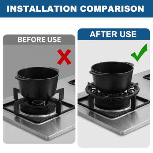 Image of Supvox Cast Iron Wok Ring Non Slip Gas Stove Rack Universal Pan Support Stand for Cooktop Range