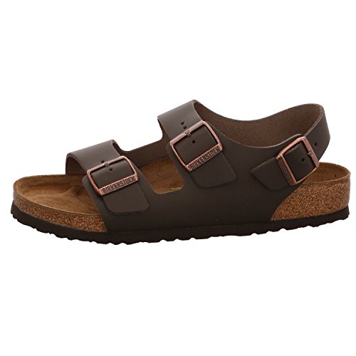 BIRKENSTOCK 34101 Birkenstock Milano Leather Women's Sandals, Dark Brown, 402