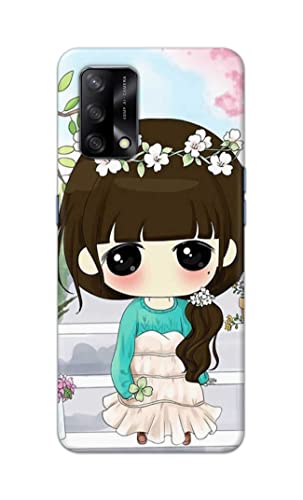 Image of PRINTFIDAA Cartoon Girl with Big Eyes Printed Designer Hard Back Case Cover for Oppo F19 / Oppo A74 4G -(YG) MVN1009