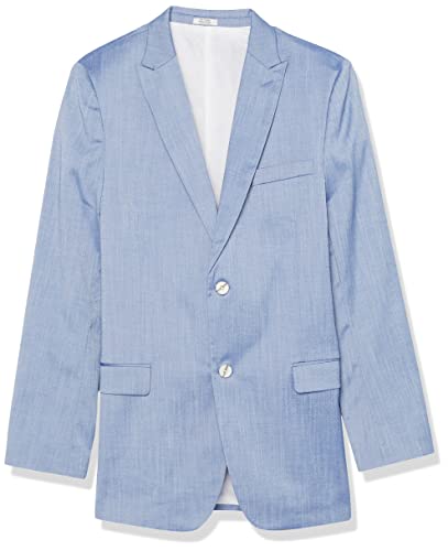Calvin Klein Boys' Blazer Suit Jacket, 2-button Single Breasted Closure, Buttoned Cuffs & Front Flap Pockets, Deep Blue 404, 10 - image 1