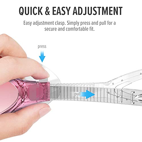 Outdoormaster Swim Mask - Wide View One-Piece Swimming Goggles Super Leakproof Design, 100% Uv Protection, Anti-Fog Coating & Free Protective Case Men, Women & Youth Pink #TOP3