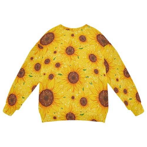 JUNZAN Beautiful Sunflowers Kids Boys Sweatshirts Hoodies Fleece Fall Tops Shirts Athletic 4T2