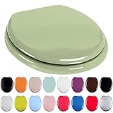 TIENDA EURASIA - Tapa WC Universal Semidura, Bisagras Tapa WC de Acero, Tapadera WC Universal de 43,5 x 37,5 cm, Tapa de WC de Madera de Densidad Media, Tapa Inodoro (Verde claro)