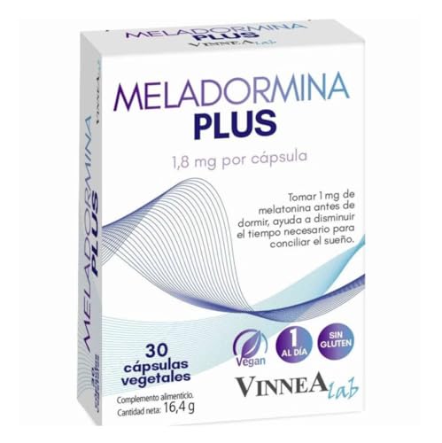 Meladormina Plus 30 cápsulas – Melatonina + Valeriana + Pasiflora + Amapola + Melisa + Tila – Sueño natural y relajación – VINNEA