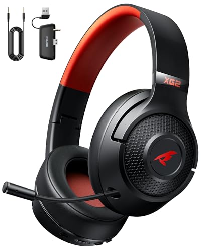 KOFIRE Wireless Gaming Headset for PlayStation 5, 3D Stereo Sound, Bass Feedback, 2.4GHz/Bluetooth, Detachable Mic, Ultra-Low Latency,White Headphones for PS5, PS4, PC