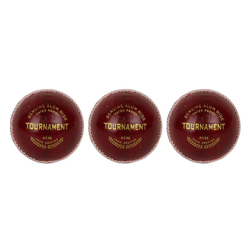 Reebok Tournament Cricket Leather Ball (Standard, Pack of 3, Red)-image-30