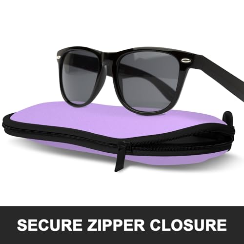 Image of Sunglasses Soft Case, Ultra Light Portable Neoprene Zipper Glasses Case for Men Women