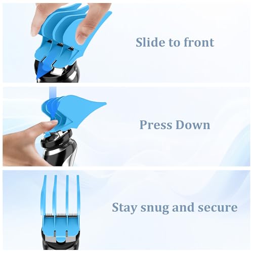 Image of CR8GR8 Professional Hair Clipper Combs Guides, NO.10+NO.12+NO.16, Blue, Fits Most Wahl Clippers