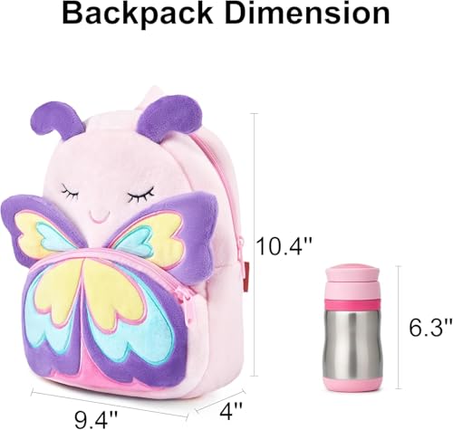 Image of Frantic Kids Velvet School Bag Plush Backpack Baby Girl Preschool Bags Ideal for Baby Boy & Girl Picnic Bags (2-5 Years)