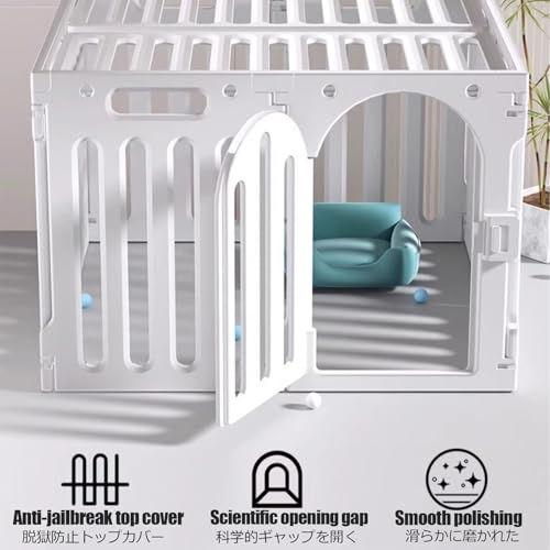 Parc pliable robuste pour chiots et petits animaux, enclos d'exercice portable avec porte - 4